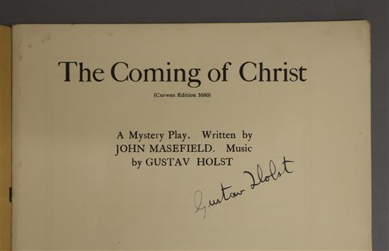 Gustave Holst Interest: Masefield, John - The Coming of Christ, a vocal score by Gustave Holst and signed on the